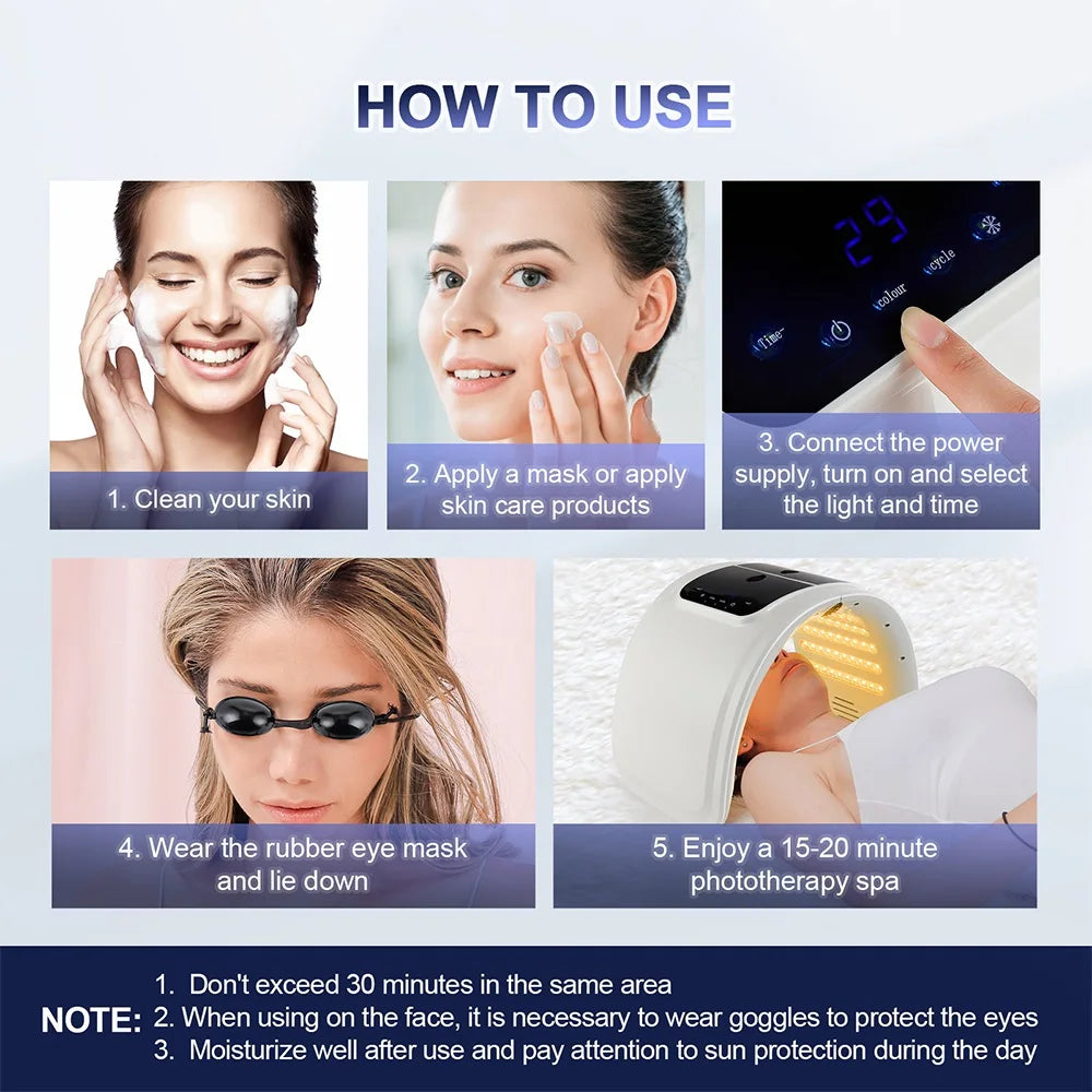 LumiGlow™ 7-Color LED Photon Therapy Device – Professional Skin Rejuvenation & Nano Spray Hydration