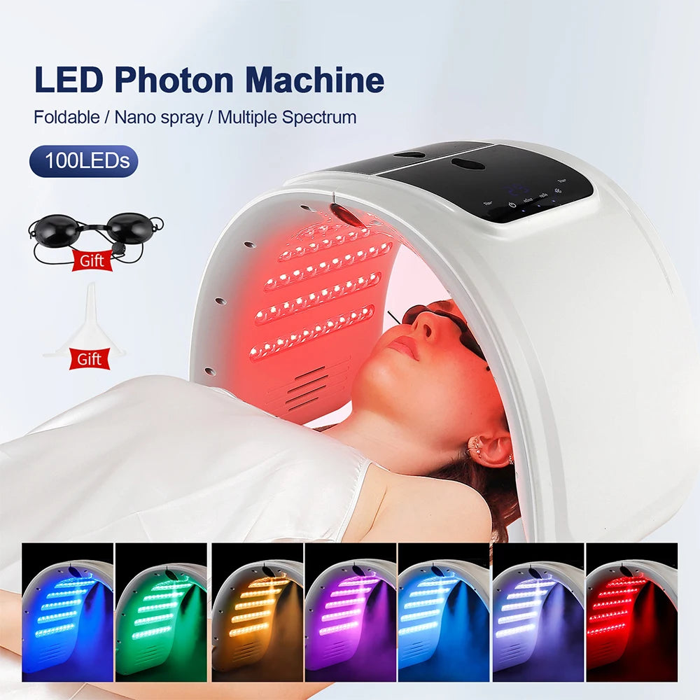 LumiGlow™ 7-Color LED Photon Therapy Device – Professional Skin Rejuvenation & Nano Spray Hydration